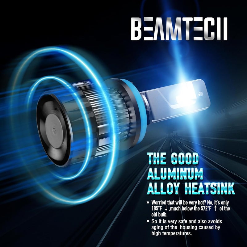 BEAMTECH 9005 H11 Fog Light Bulbs, 6500K Fog Light or Off Road Light - Image 4